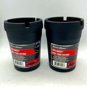 Auto Bucket Ash Tray Ashtray Mini Trash Can Fits Car Cup Holder NWT Lot of 2